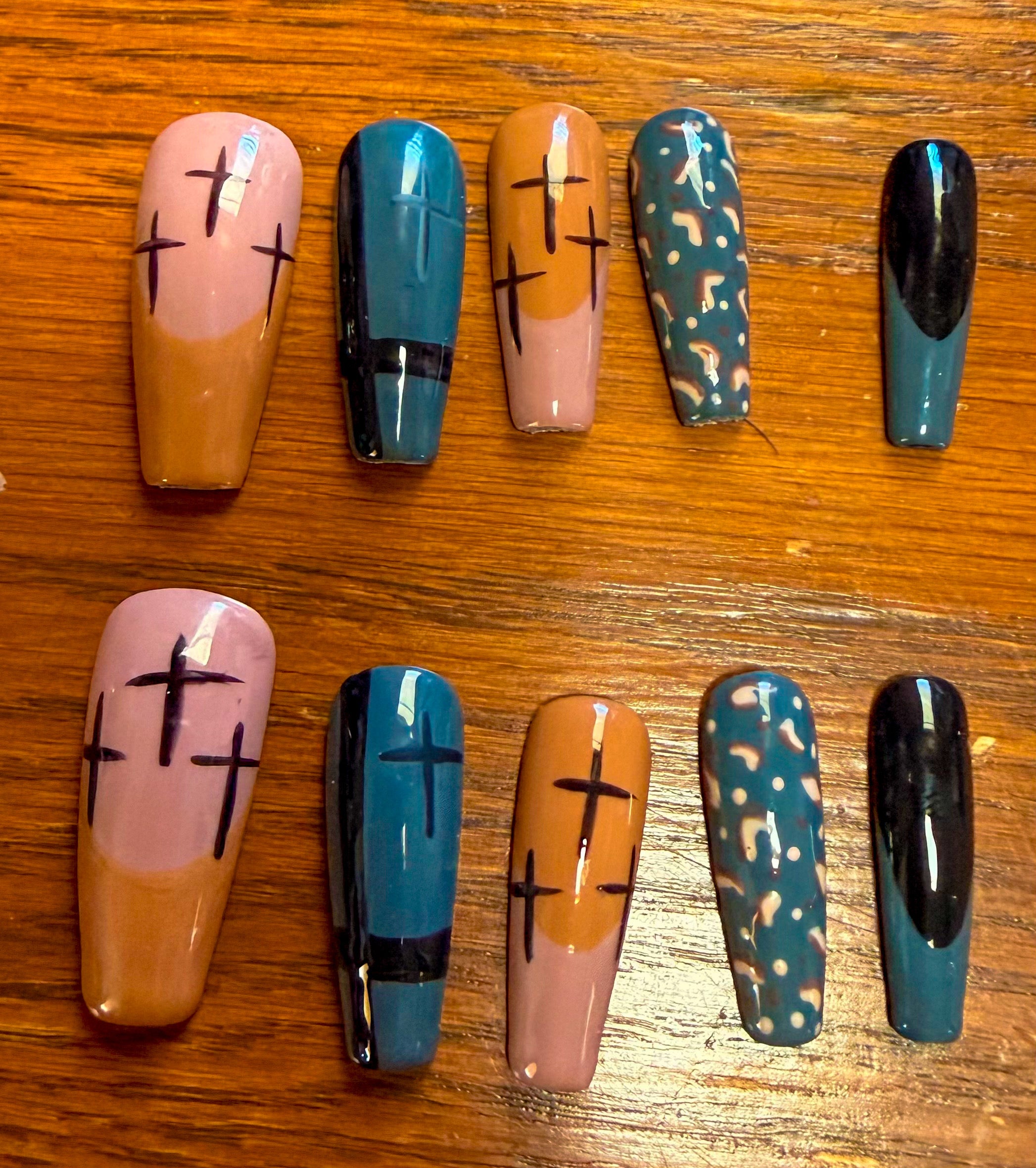 Cross Press on nails