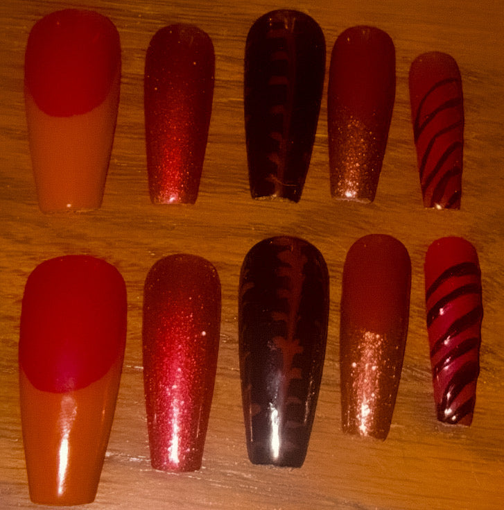 Press On French Red nails