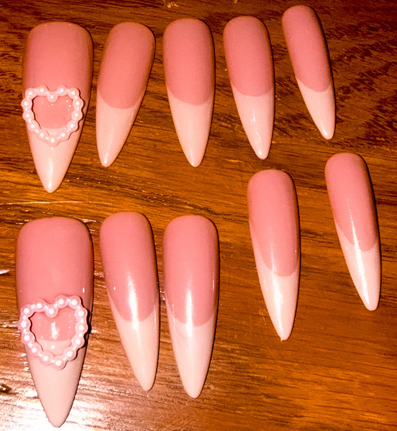 Pink Press on Nails