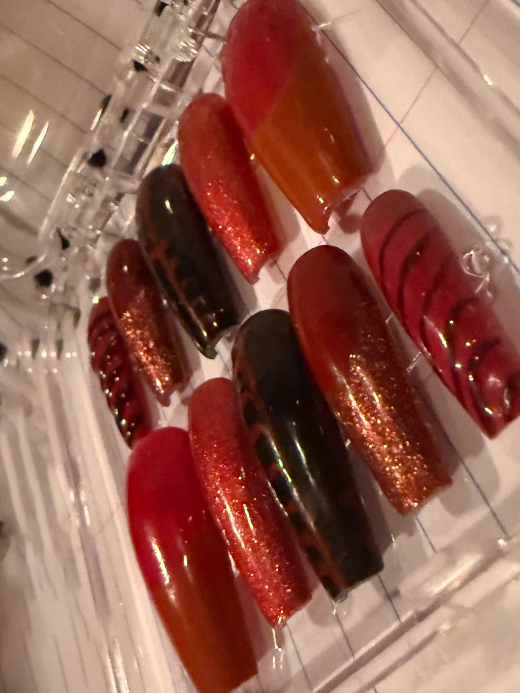 Press On French Red nails