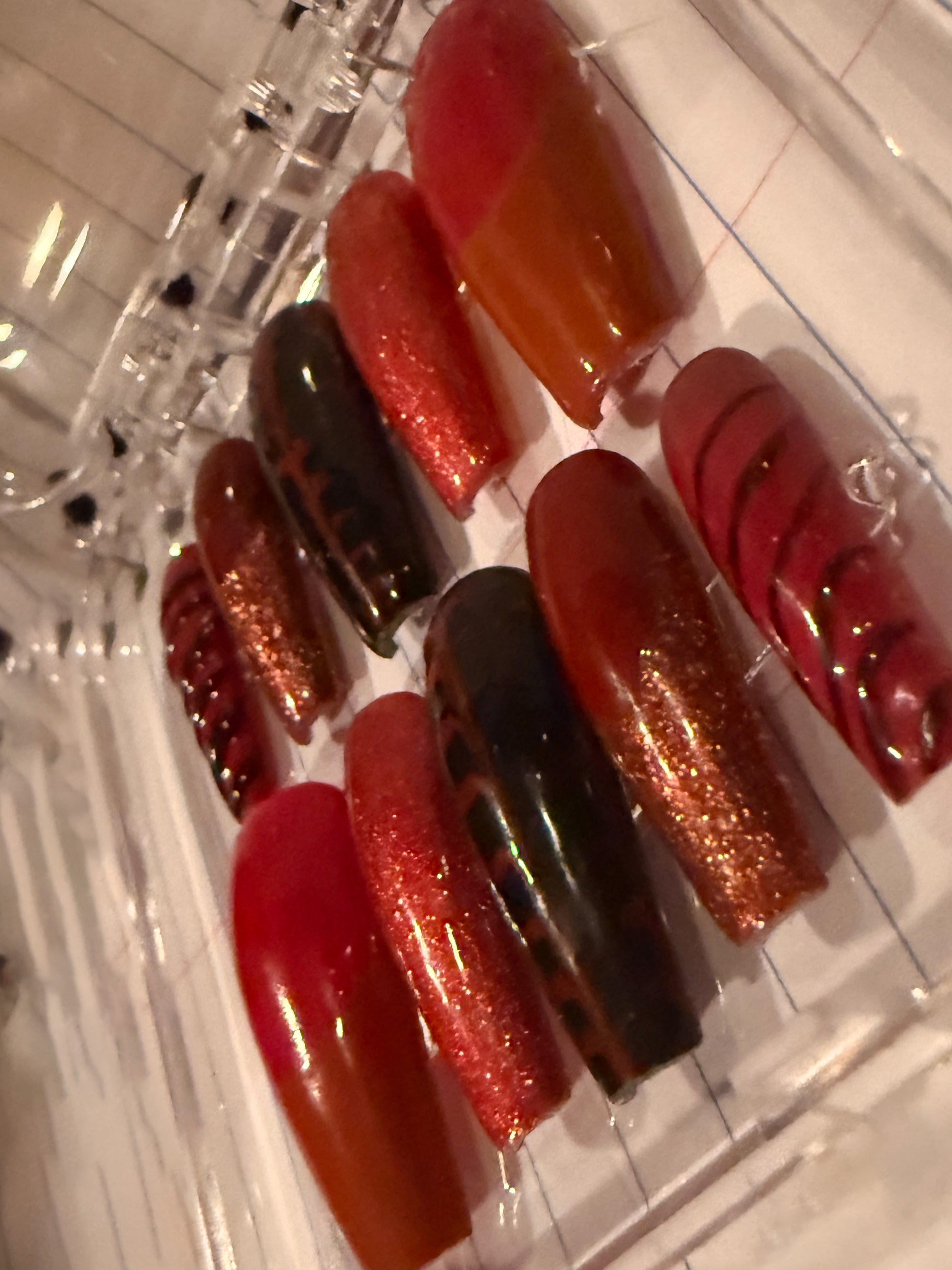 Press On French Red nails