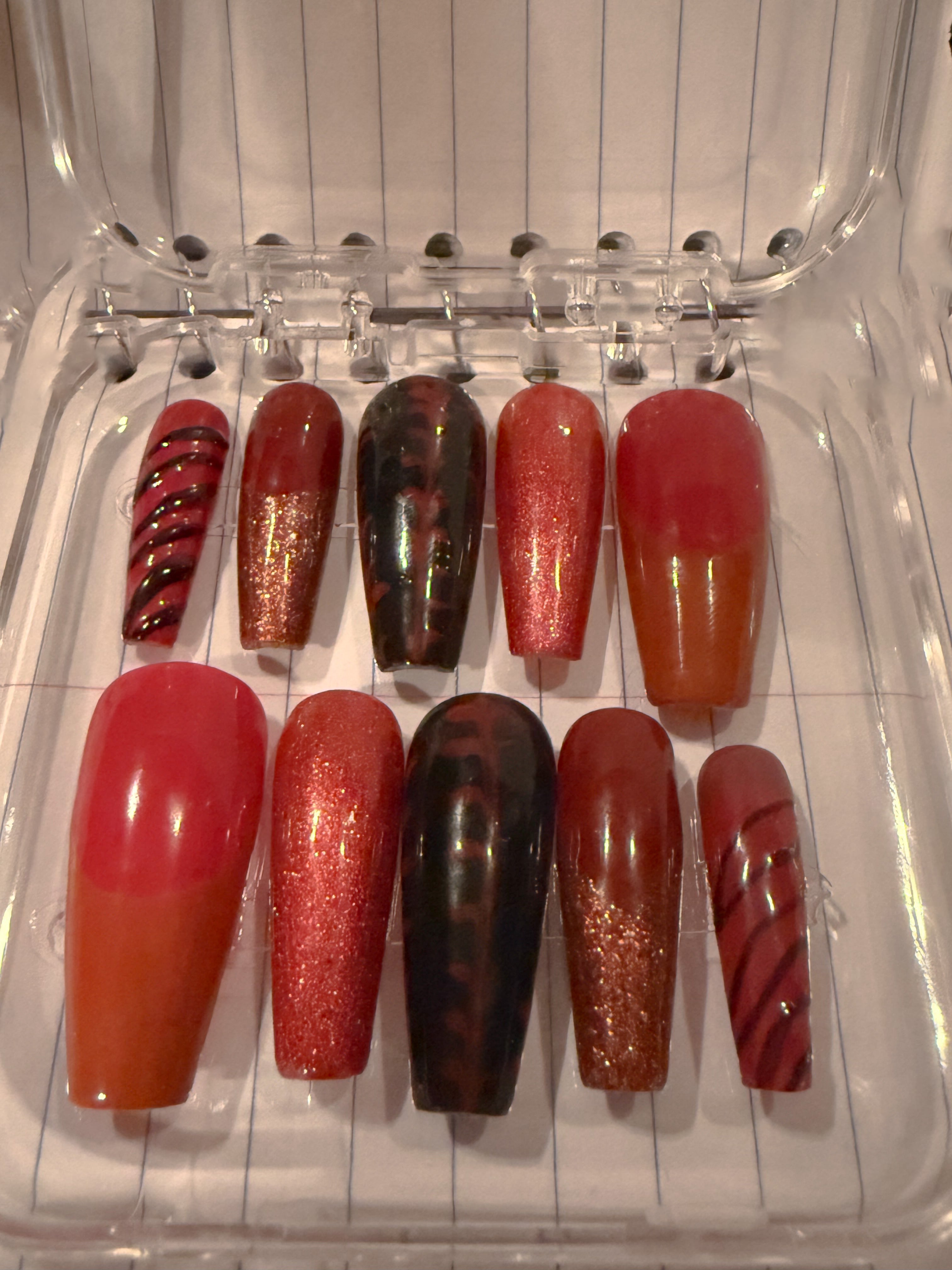 Press On French Red nails