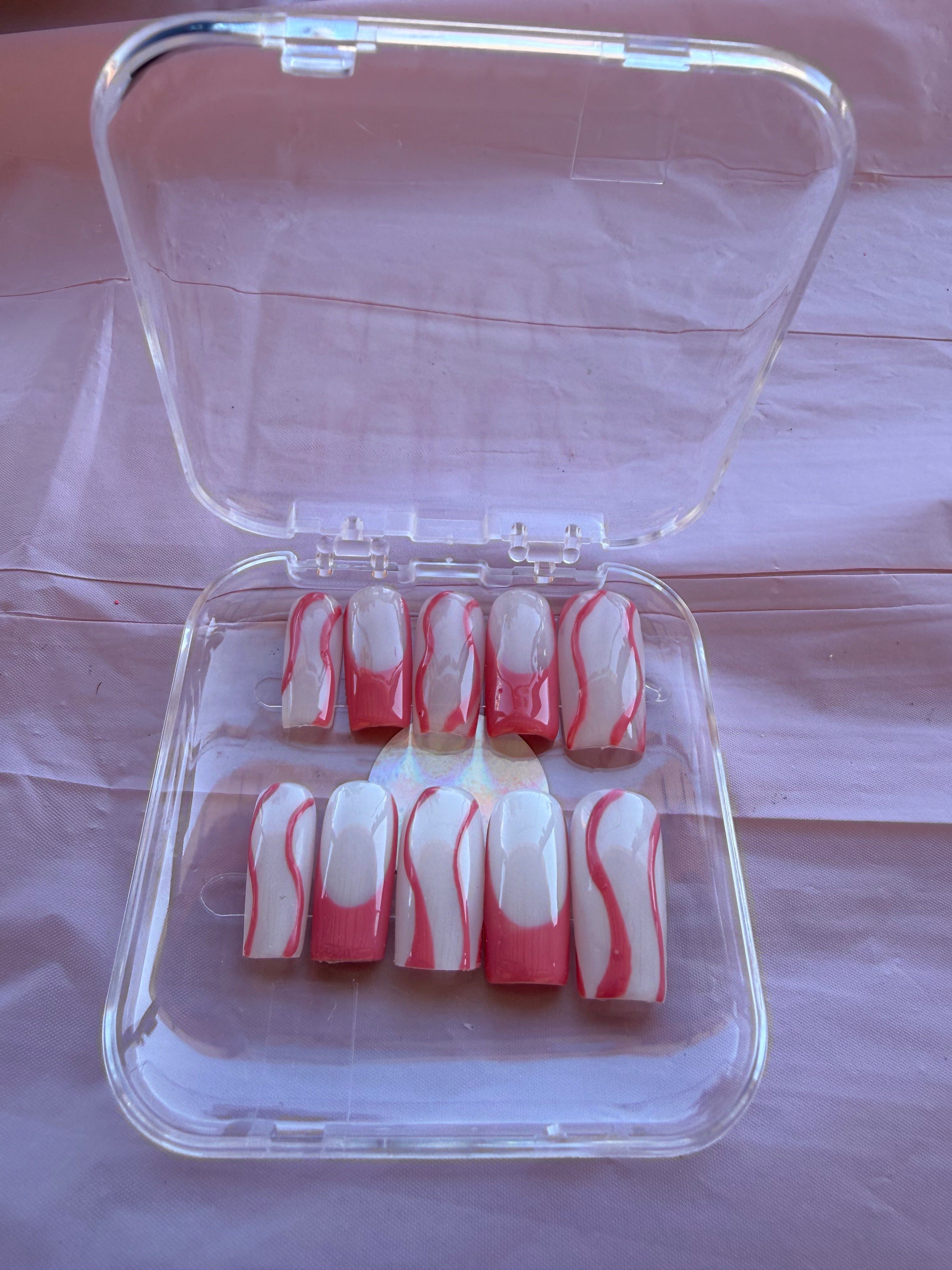 Pink and White Swirl