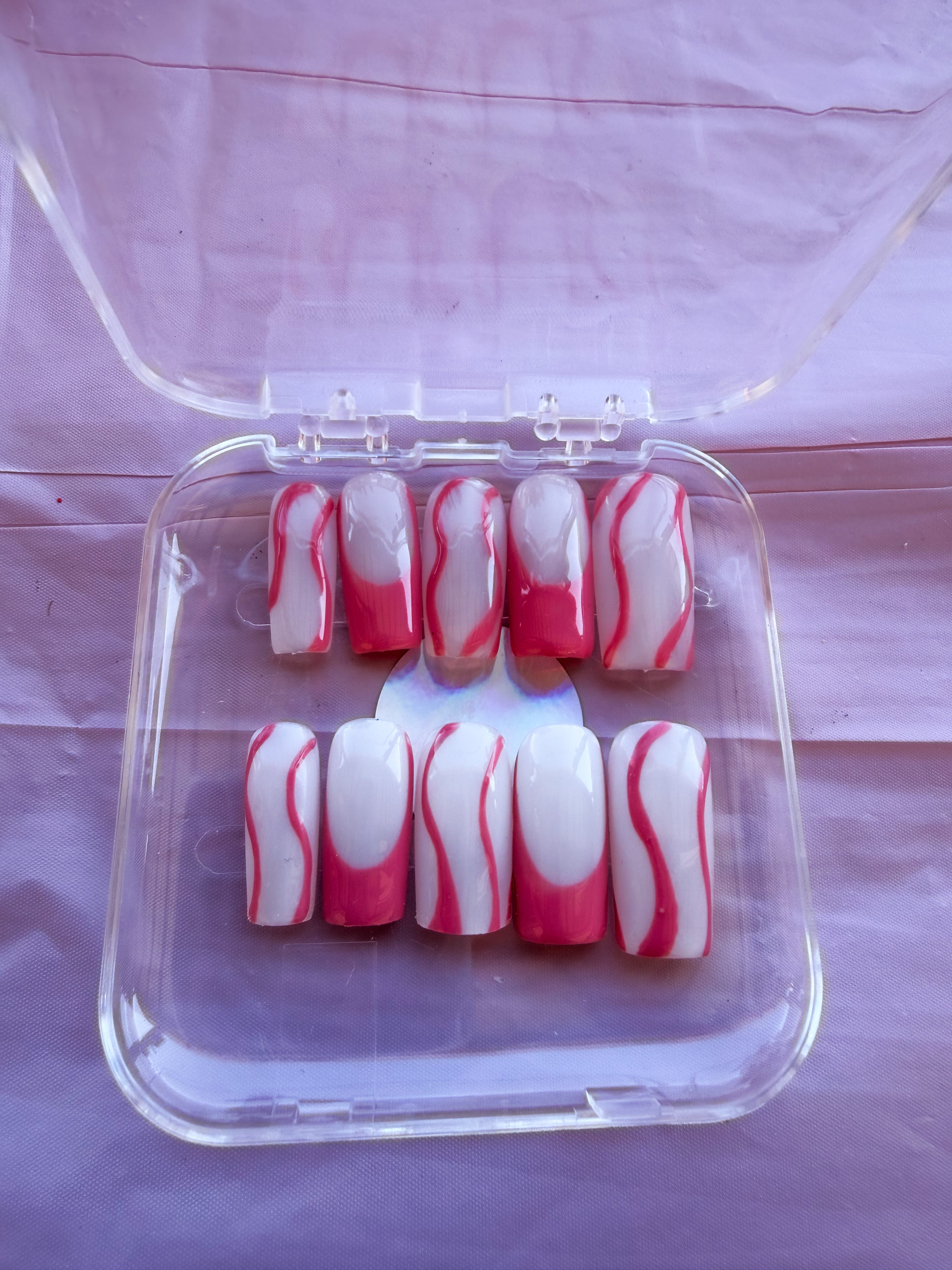 Pink and White Swirl